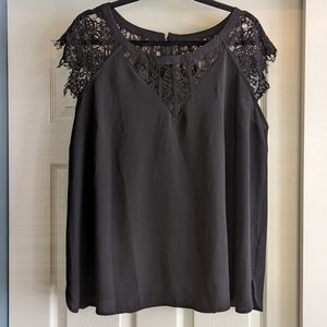 Lace detail cap sleeve blouse